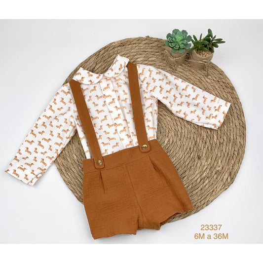 Conjunto para Bebé Niño con Tirantes Creaciones Baby Ferr 322123337 perritos