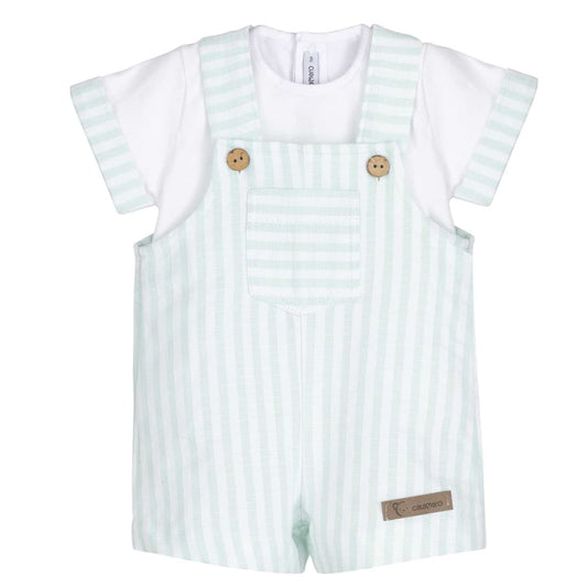 Conjunto bebé niño con peto verde agua Calamaro 621011305 – Look veraniego con encanto