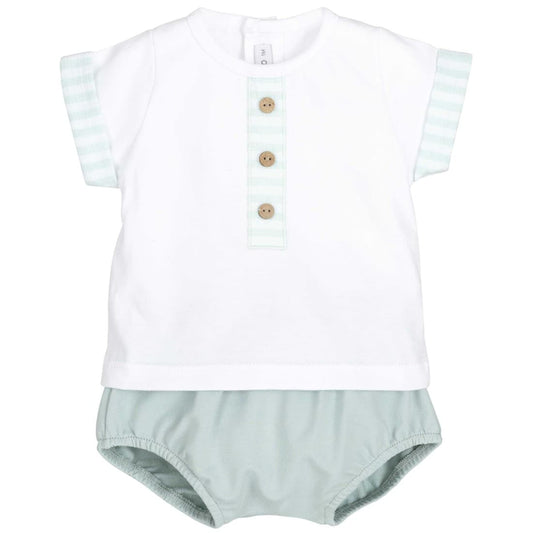 Conjunto bebé niño verde agua Calamaro 621011304 – Frescura y comodidad para el día a día