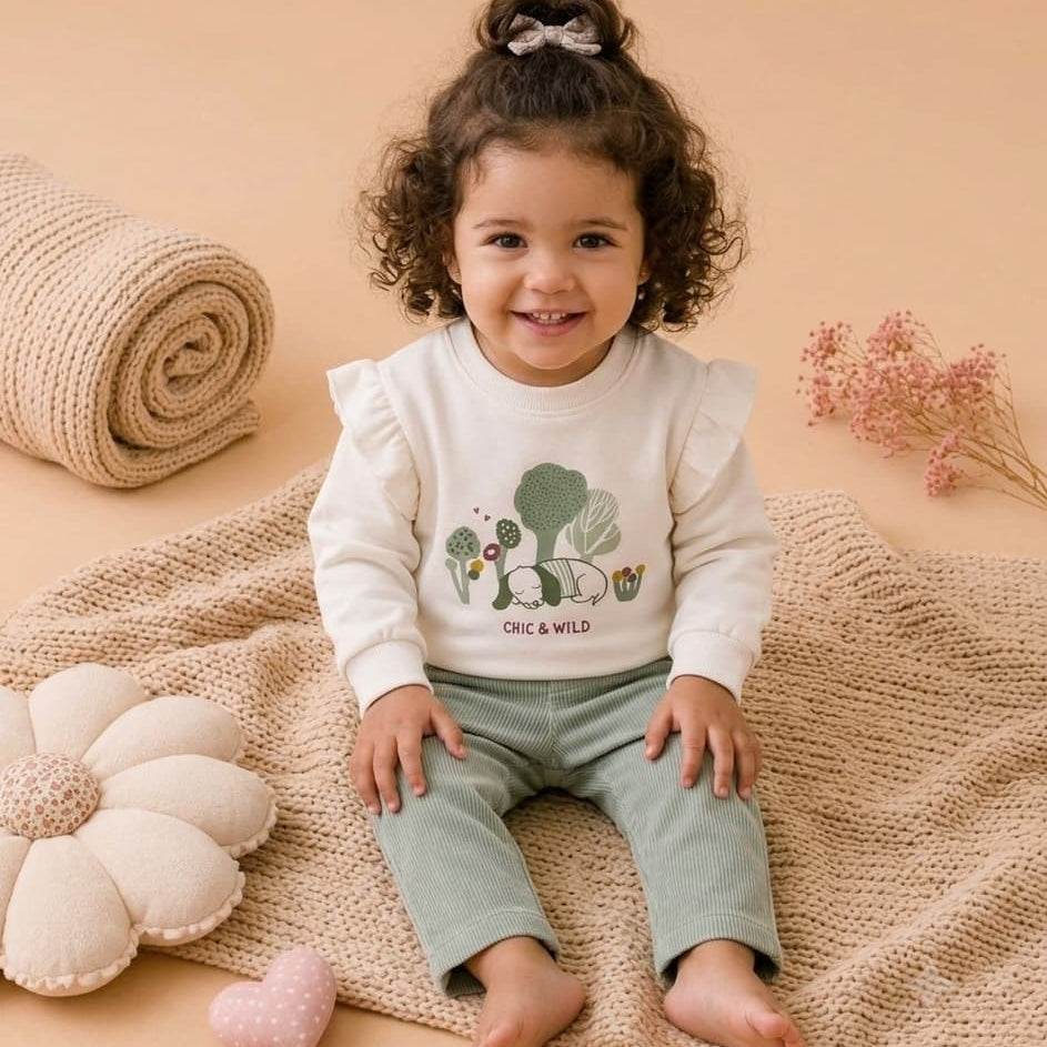 Ensemble bébé garçon Babybol gris et vert avec sweat et pantalon 522152110 Confort et style décontracté
