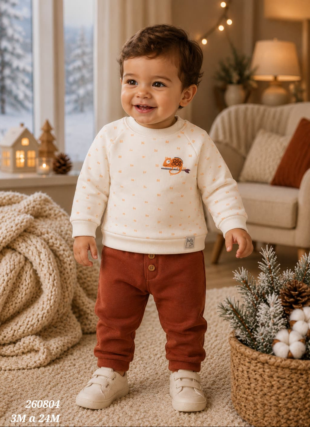 Conjunto Babybol cinza e verde para bebé menino com sweatshirt e calças 522152110 Conforto e estilo casual