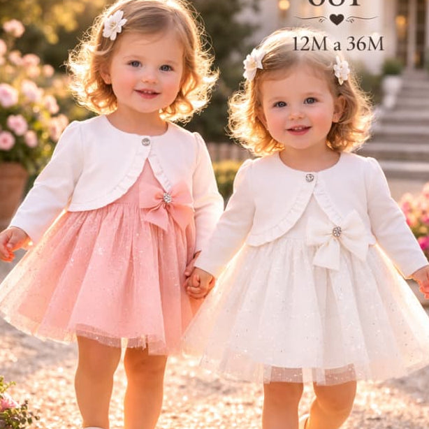 Conjunto ceremonia chaqueta y vestido bebé niña 622000681