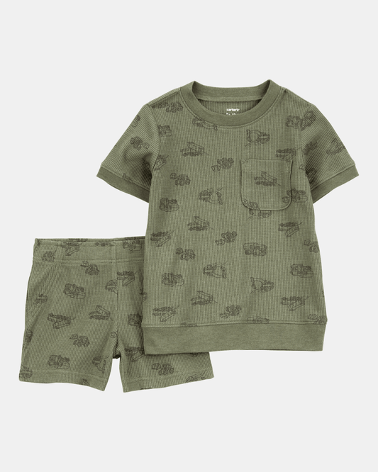 Conjunto de dos piezas con estampado de construcción