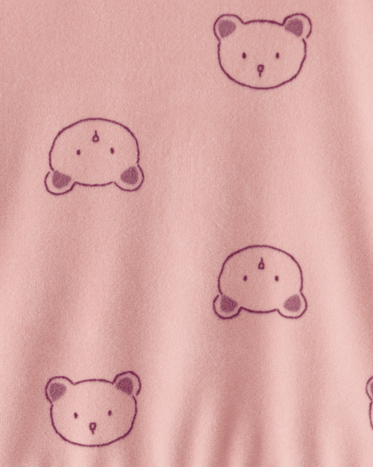 Conjunto dos piezas sudadera de felpa con osos y pantalón rosa