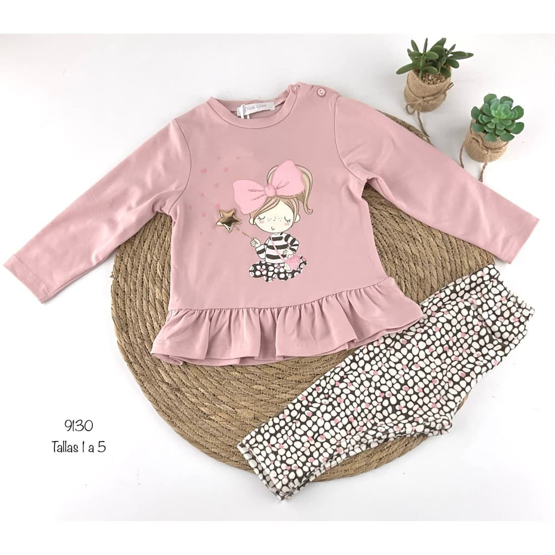 Ensemble fille 522109130 | T-shirt et pantalon en velours (1 à 5 ans)