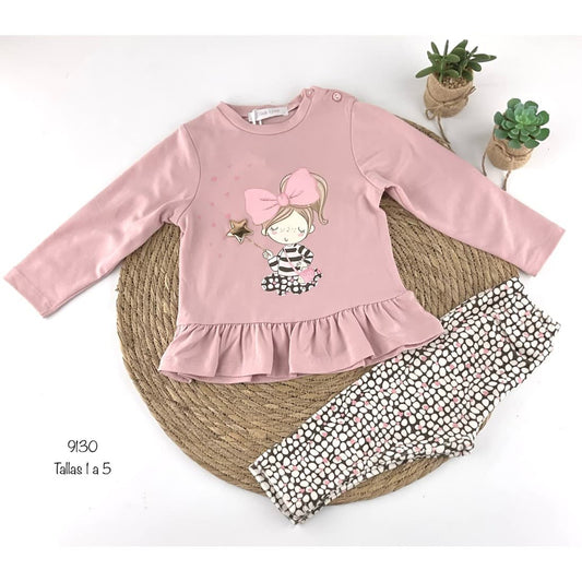 Ensemble fille 522109130 | T-shirt et pantalon en velours (1 à 5 ans)