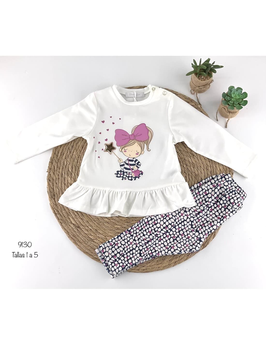 Ensemble fille 522109130 | T-shirt et pantalon en velours (1 à 5 ans)