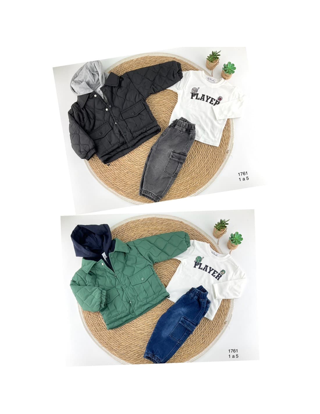 Conjunto Infantil Niño 3 Piezas con Cazadora, Camiseta y Pantalón Vaquero Estilo Player 522101761 (1 a 5 años)