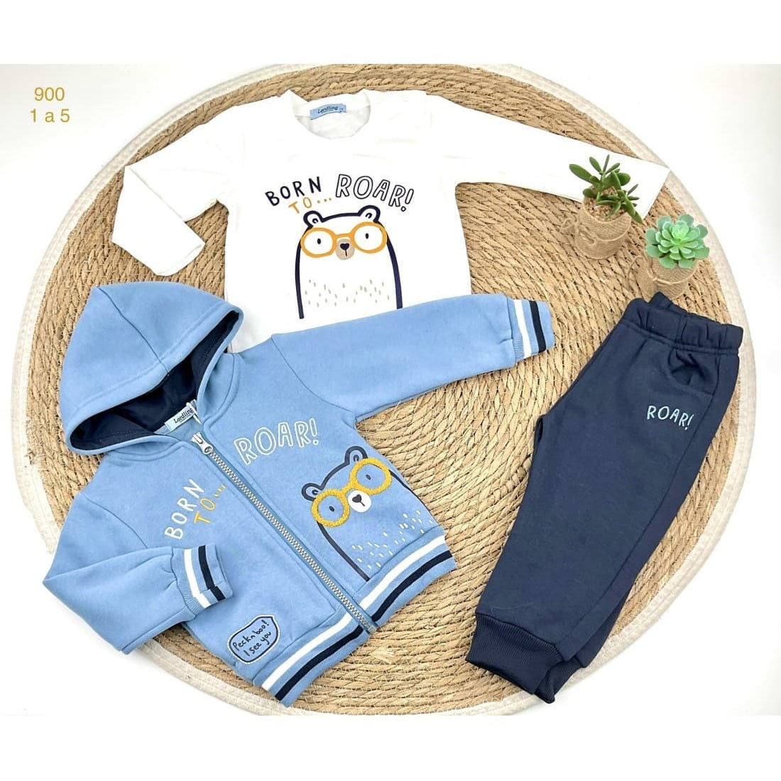 Survêtement 2 pièces unisexe Diverchic, réf. 222106036, sweat-shirt et pantalon color block.