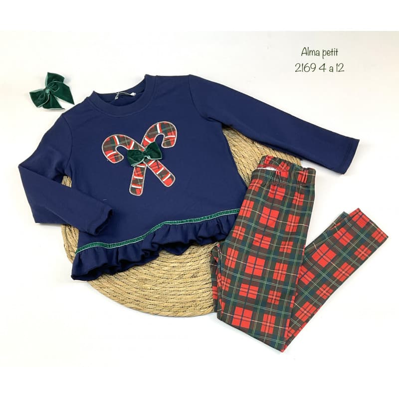 Ensemble cœurs pour fille Cala Kids avec t-shirt bleu et pantalon 3 