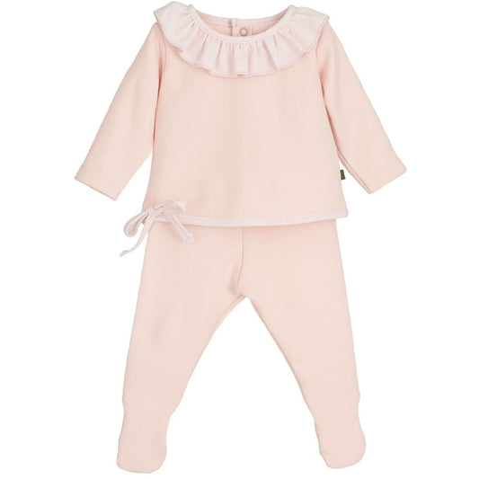 Conjunto polaina bebé Calamaro rosa  521111170 Algodón extrasuave y diseño con volantes