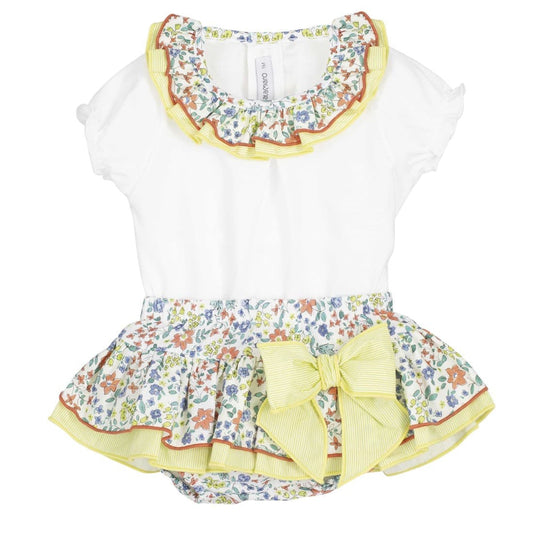 Conjunto bebé niña floral con lazo amarillo Calamaro 621011342 – Dulce, alegre y lleno de luz
