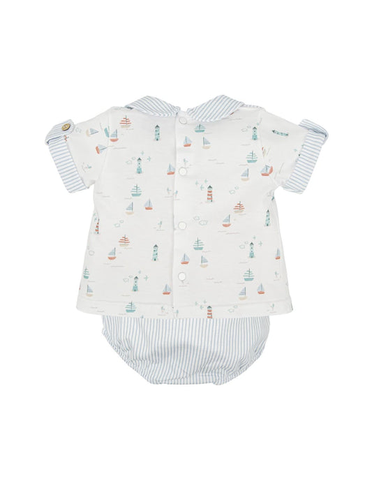 Conjunto ranita bebé niño Babidú con estampado marinero 621040221
