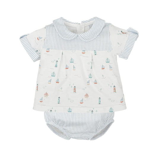 Conjunto ranita bebé niño Babidú con estampado marinero 621040221