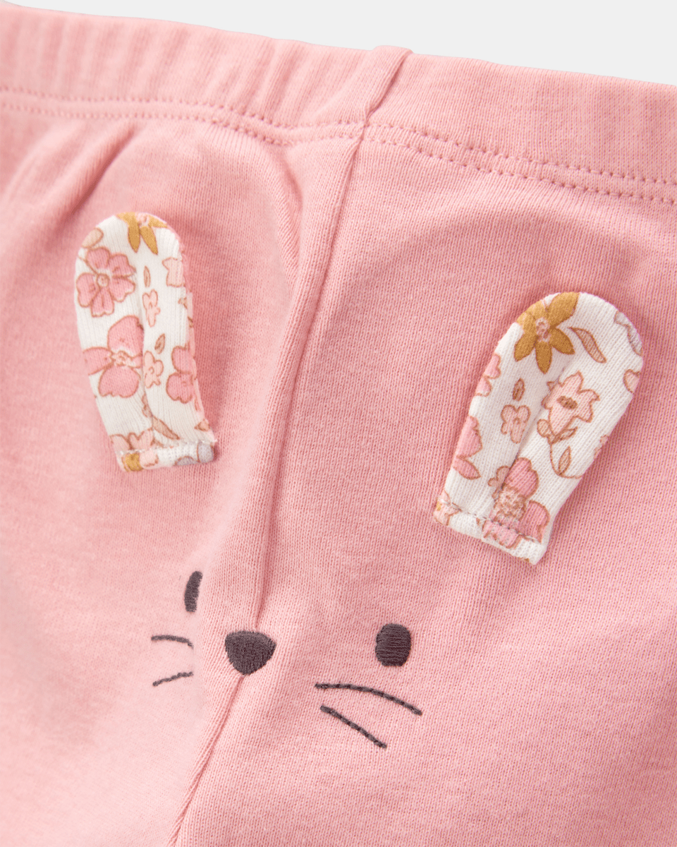 Conjunto tres piezas algodón pantalón y dos bodies diseño ratoncita