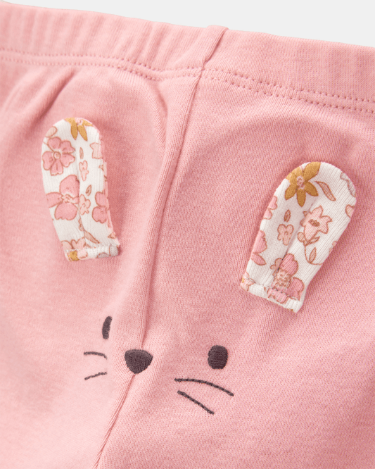 Conjunto tres piezas algodón pantalón y dos bodies diseño ratoncita