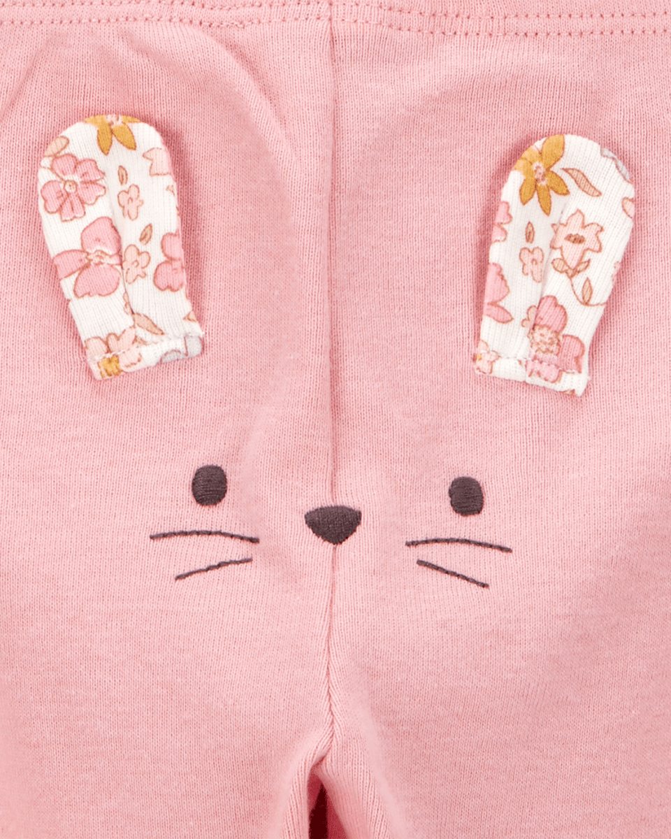 Conjunto tres piezas algodón pantalón y dos bodies diseño ratoncita