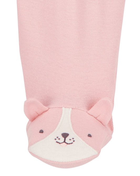 Conjunto tres piezas algodón pijama con pantalón y body diseño perro