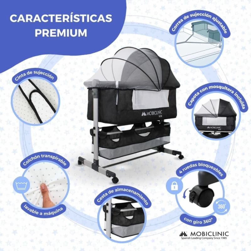 Cuna colecho balancín 3 en 1 Night – Mobiclinic
