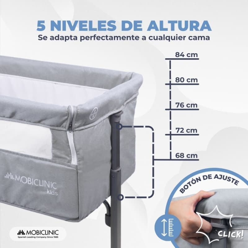 Cuna colecho Moon gris Mobiclinic