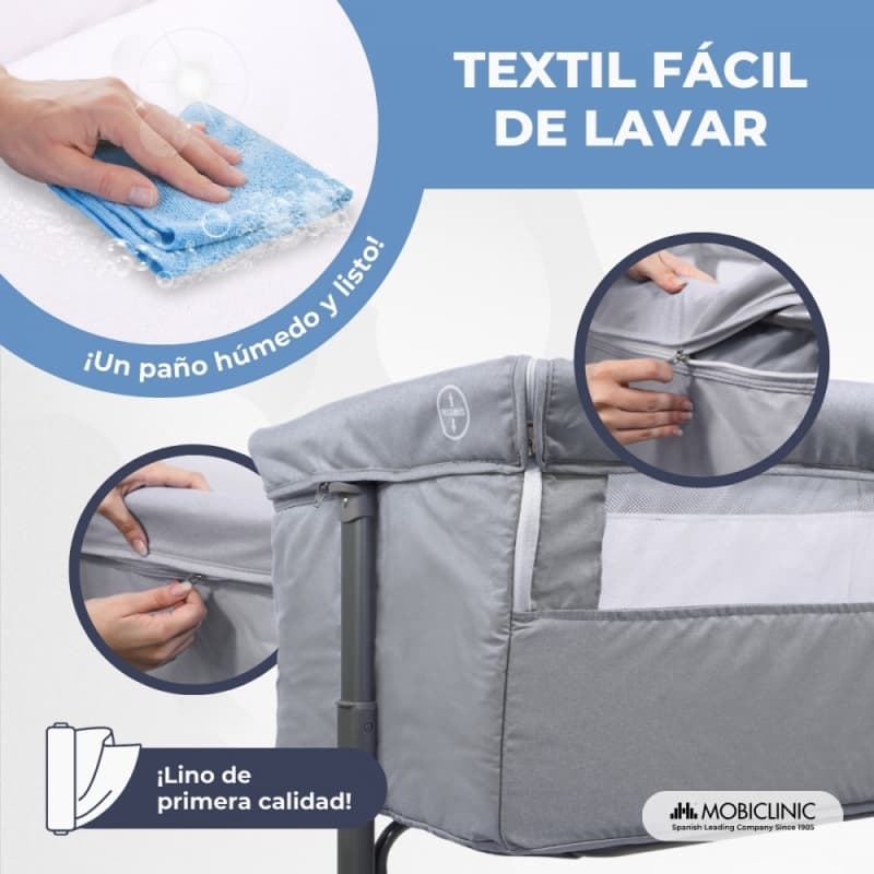 Cuna colecho Moon gris Mobiclinic