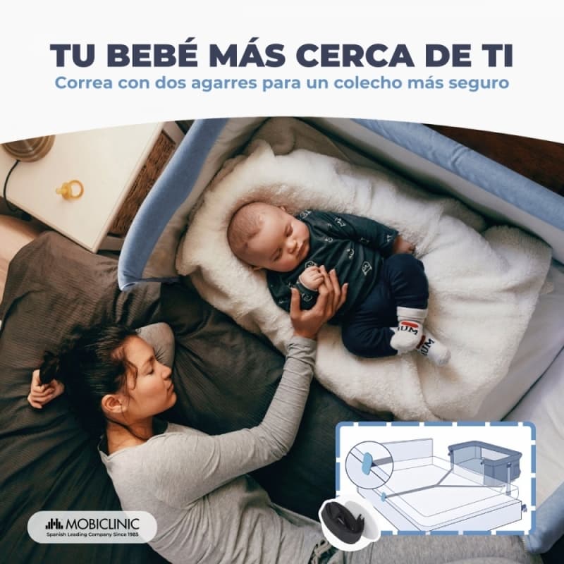 Cuna colecho Moon azul Mobiclinic