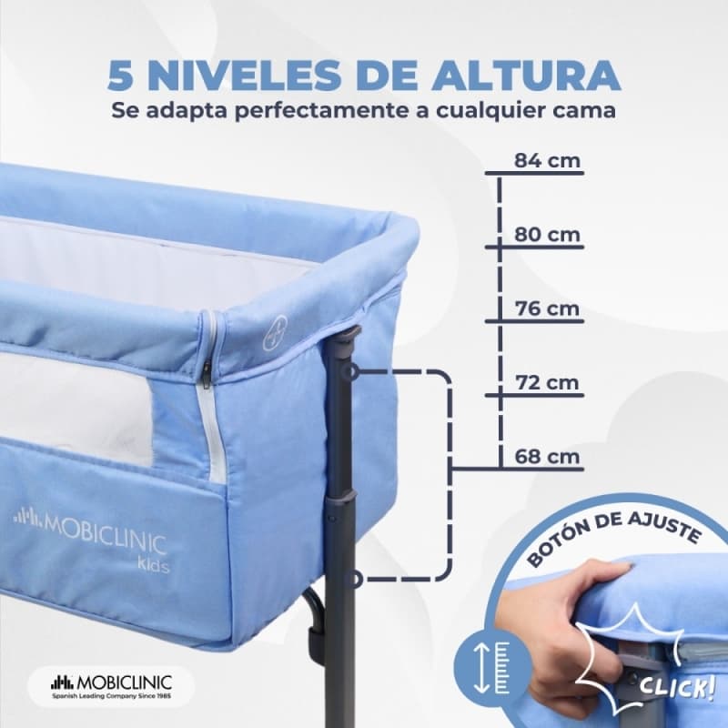 Cuna colecho Moon azul Mobiclinic