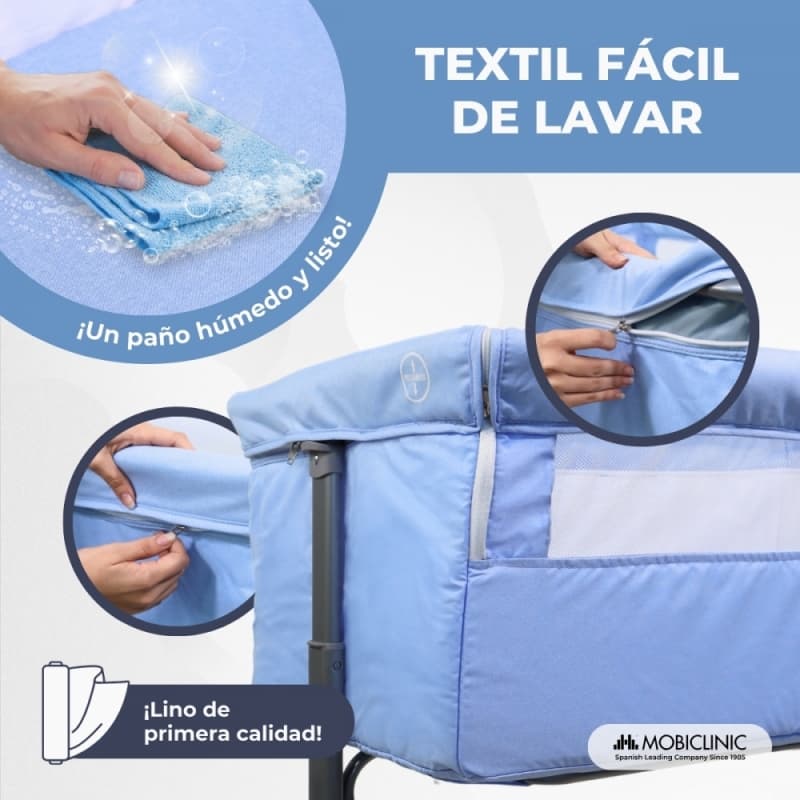 Cuna colecho Moon azul Mobiclinic