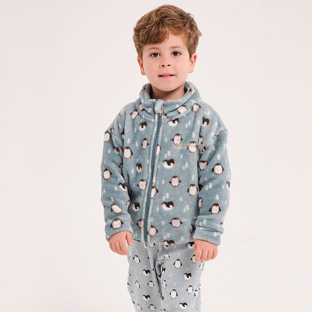 Roupão juvenil em lã coral para menina Stars 8127 Kinanit