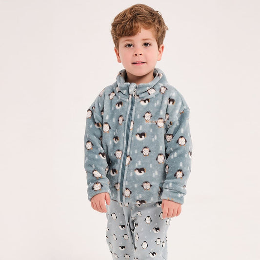 Bata niño coralina estampada con cremallera DA25W123 Don Algodón