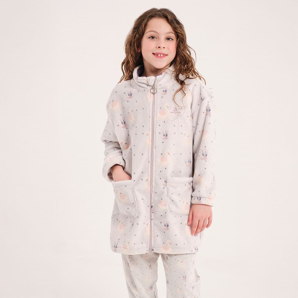 Roupão juvenil em lã coral para menina Stars 8127 Kinanit