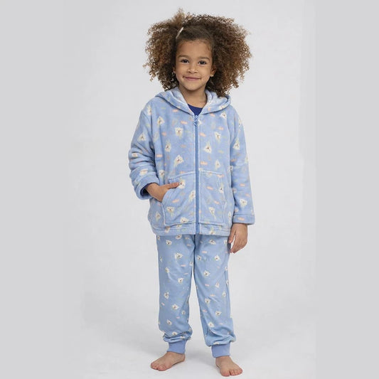 Peignoir enfant extra-doux en Coraline avec ceinture Nacarina Kinanit 8062