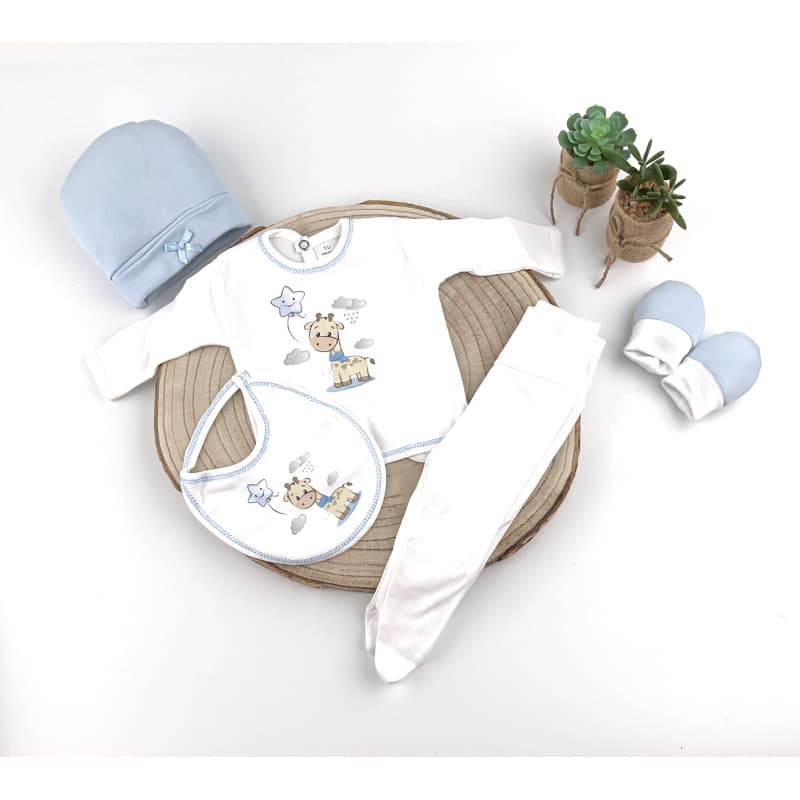 Estuche Bebé Primera Puesta Jirafa 5 Piezas – Alma Petit · 321117000