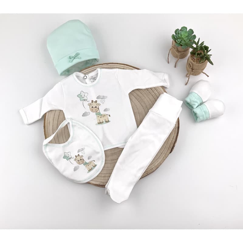 Estuche Bebé Primera Puesta Jirafa 5 Piezas – Alma Petit · 321117000