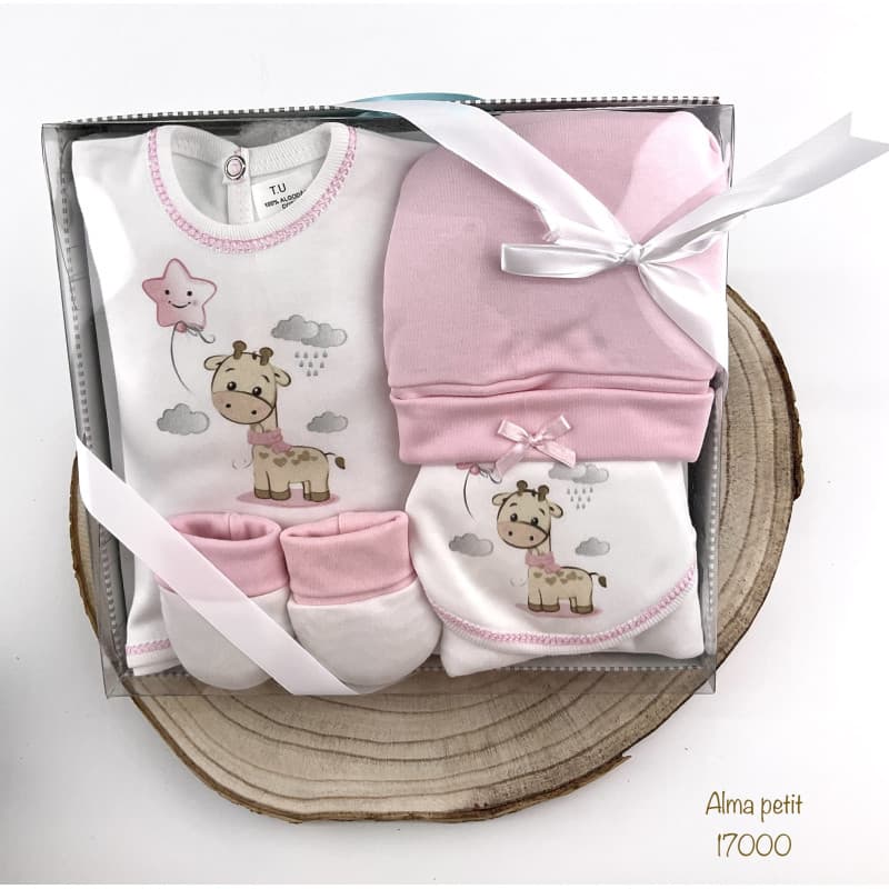 Estuche Bebé Primera Puesta Jirafa 5 Piezas – Alma Petit · 321117000
