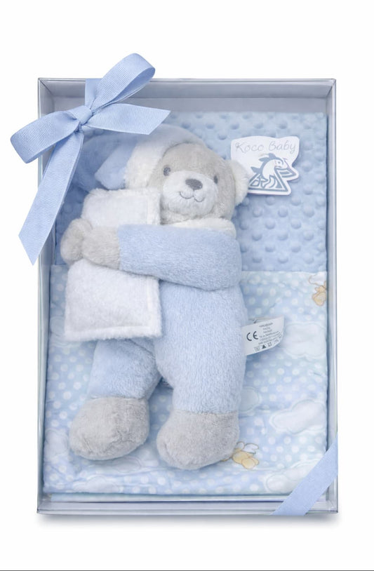 Estuche regalo manta y peluche osito para bebé – Kinanit 321100042