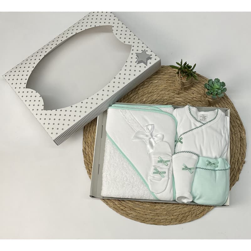 Estuche Regalo Bebé 5 Piezas con Capa – Alma Petit · 221000230