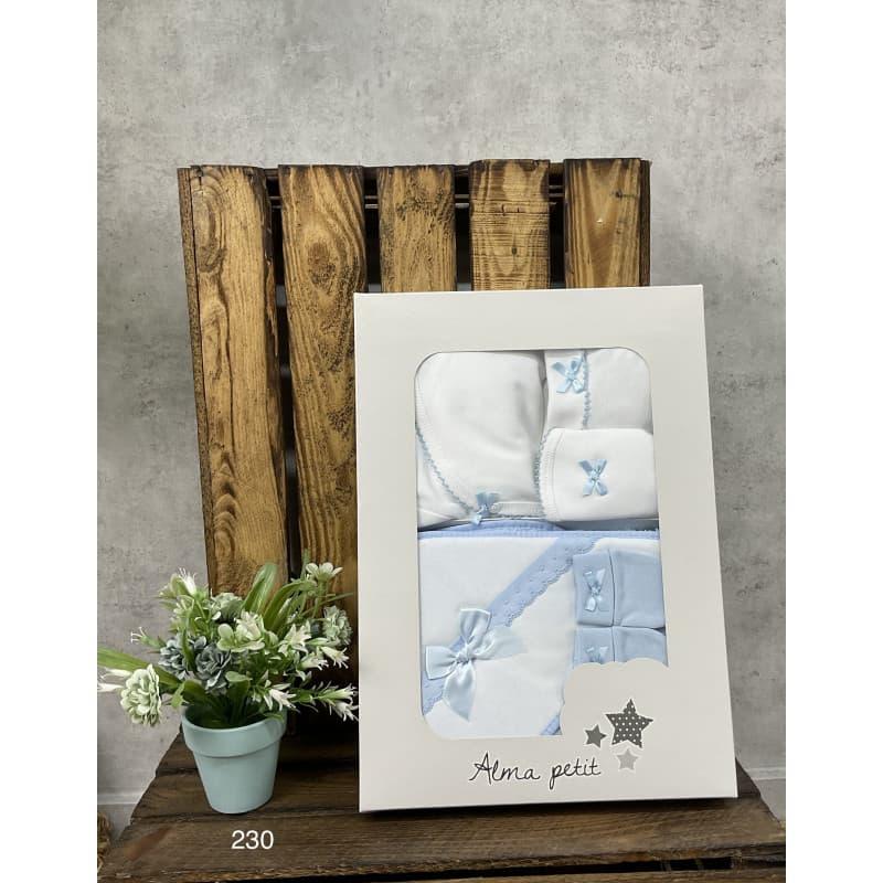 Estuche Regalo Bebé 5 Piezas con Capa – Alma Petit · 221000230