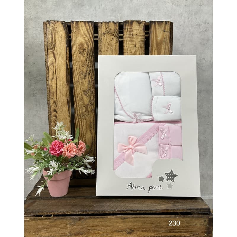 Estuche Regalo Bebé 5 Piezas con Capa – Alma Petit · 221000230