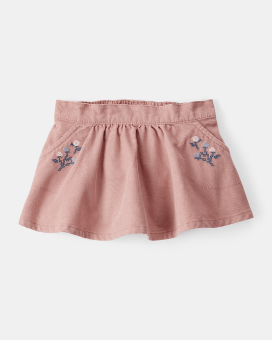 Falda rosa con cintura elástica