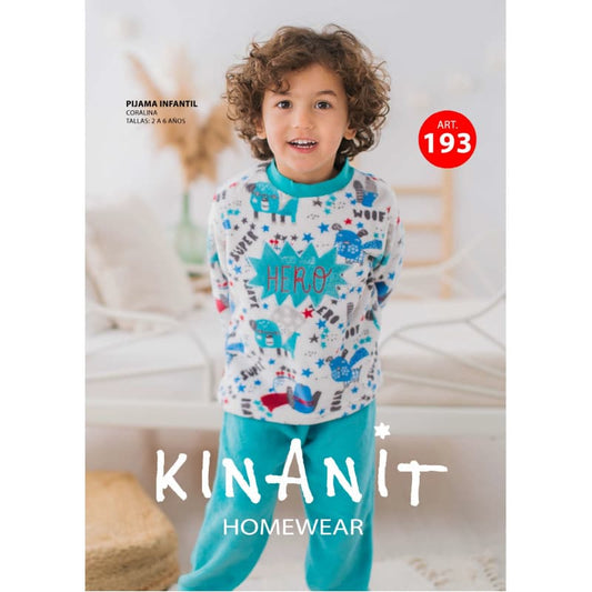 Pijama de mulher Kinanit 525100454 de elastano macio com estampado de coração