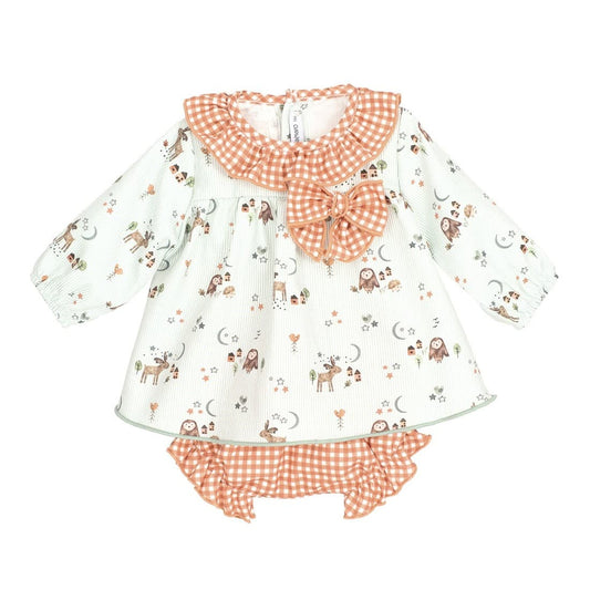 Robe bébé Calamaro en forêt et à carreaux 521122096 Design doux et tissus doux