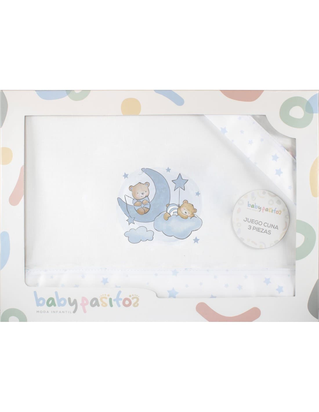 Juego de sábanas para cuna de bebé de 3 piezas con ositos en la luna Baby Pasitos Referencia 621003339