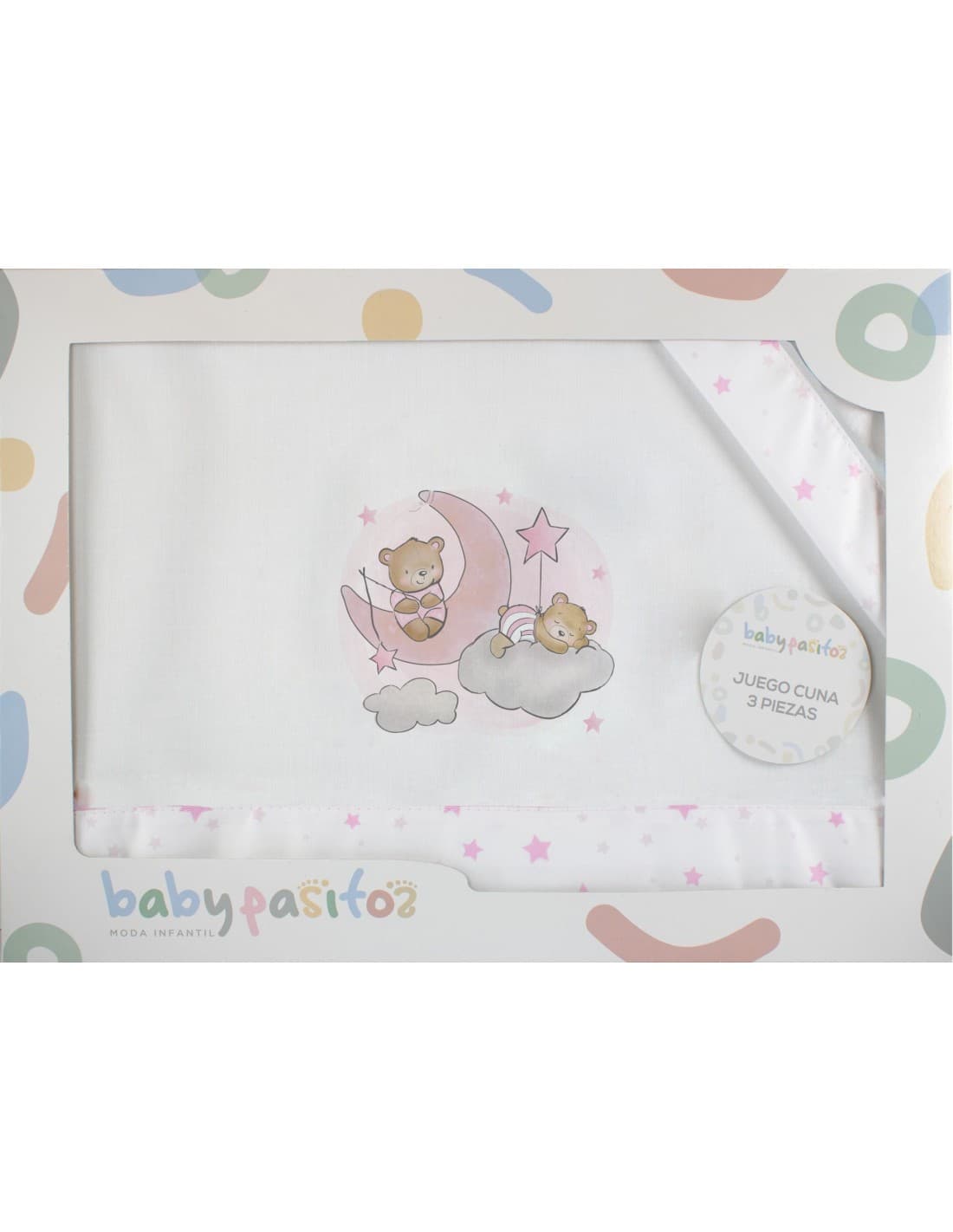 Juego de sábanas para cuna de bebé de 3 piezas con ositos en la luna Baby Pasitos Referencia 621003339
