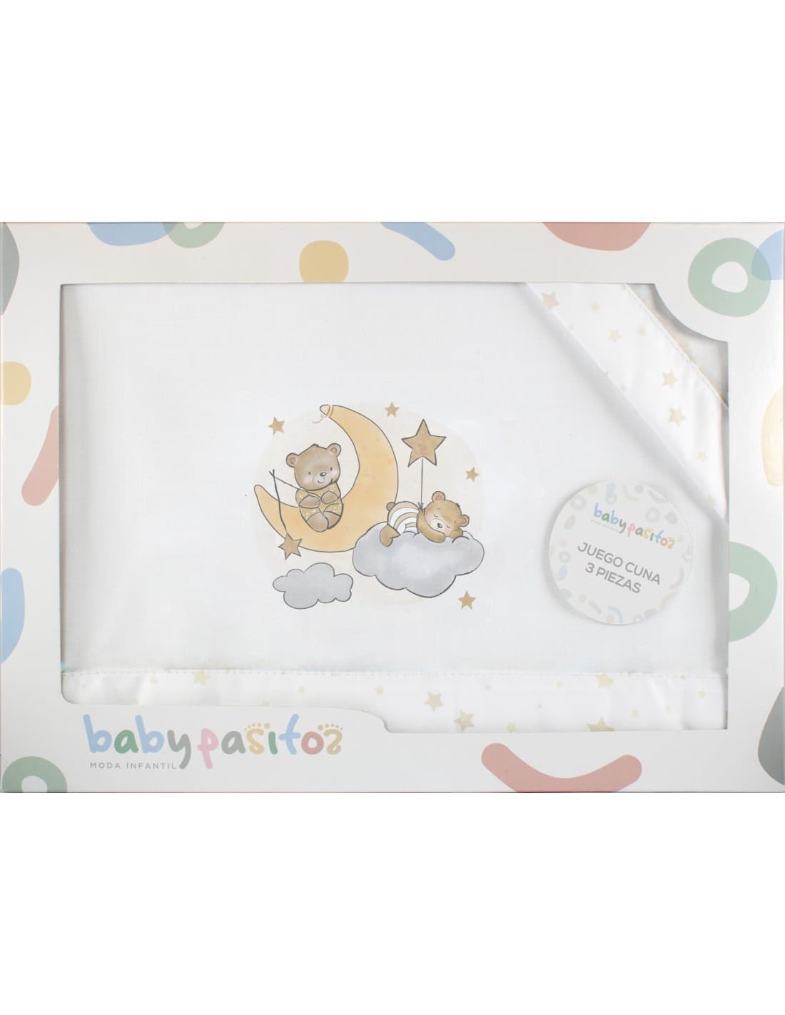 Juego de sábanas para cuna de bebé de 3 piezas con ositos en la luna Baby Pasitos Referencia 621003339