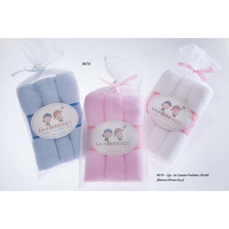 Juego de gasas 80x80 cm – lisas 161009679 Gamberritos