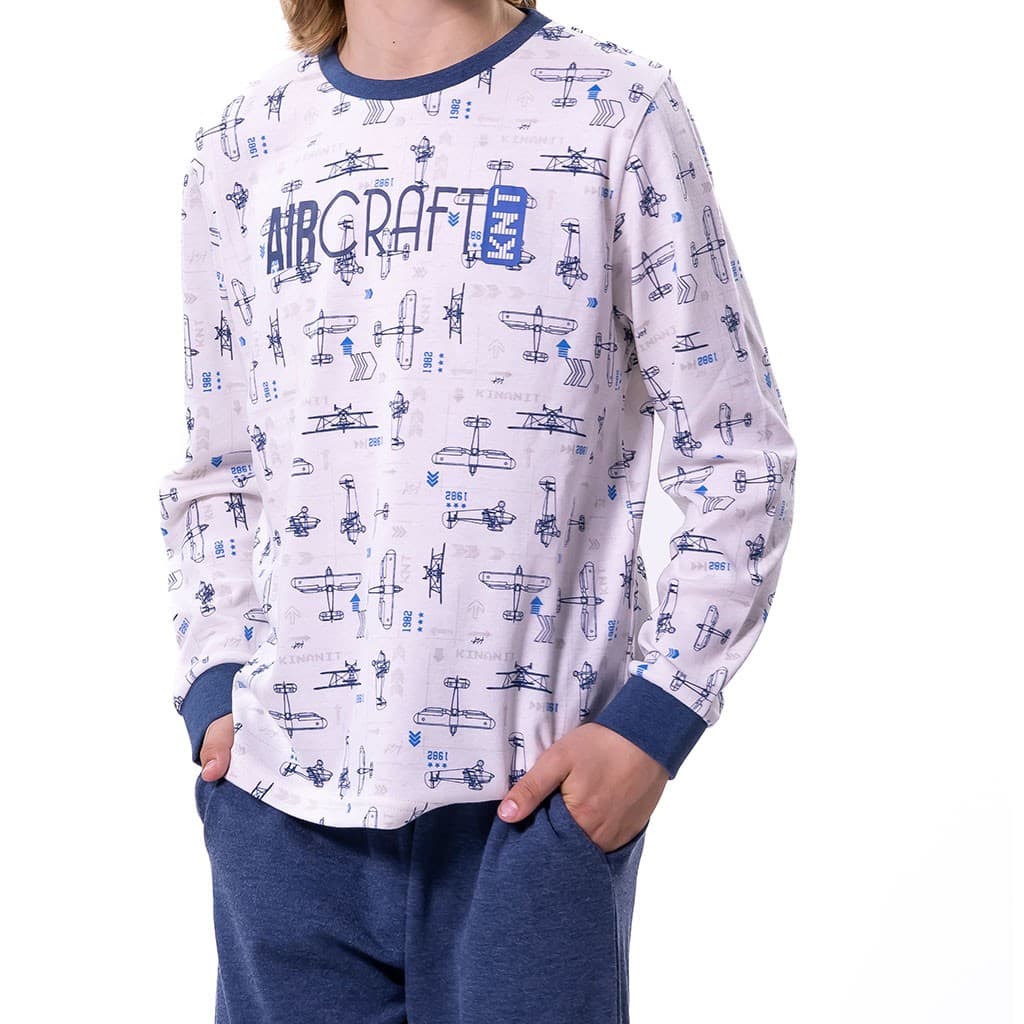 Pijama de mulher Kinanit 525100454 de elastano macio com estampado de coração