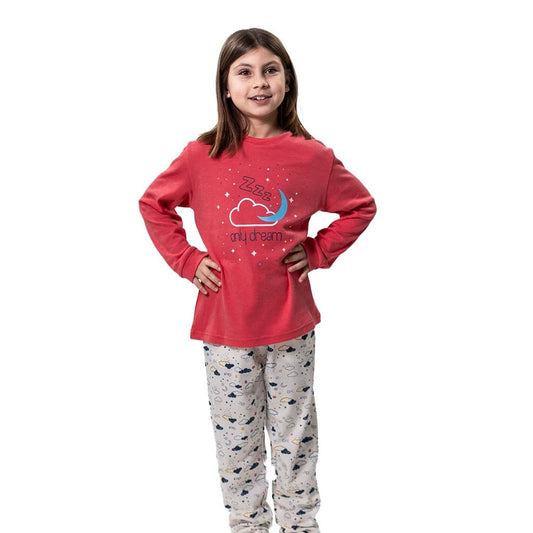 Pijama de mulher Kinanit 525100454 de elastano macio com estampado de coração