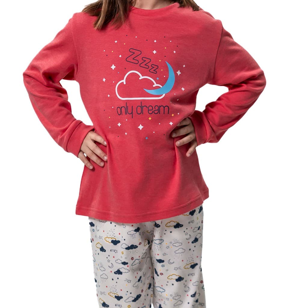 Pijama de mulher Kinanit 525100454 de elastano macio com estampado de coração