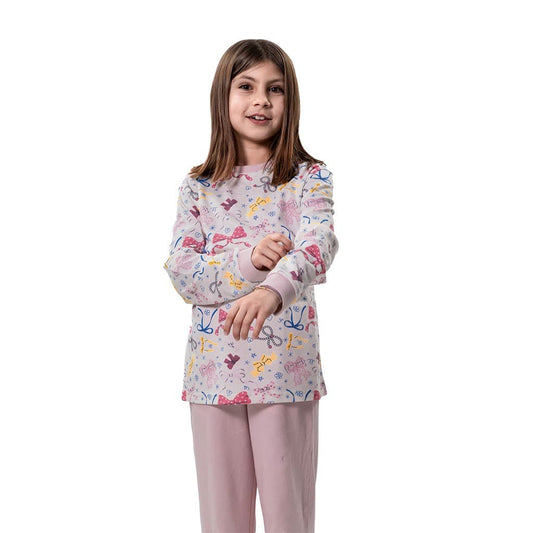 Pijama de mulher Kinanit 525100454 de elastano macio com estampado de coração